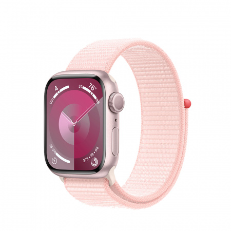Apple Watch S9 GPS 41mm Pink Alu Case w Light Pink Sport Loop (DEMO)
