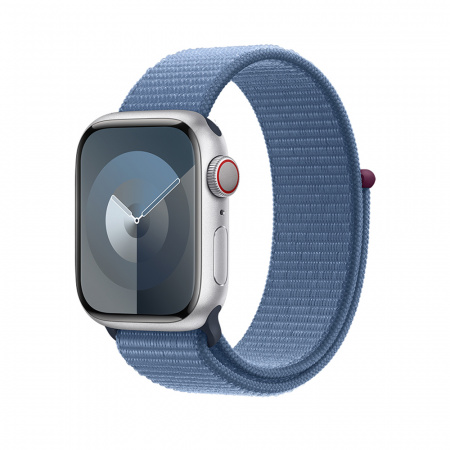 Apple Watch S9 Cellular 45mm Silver Alu Case w Winter Blue Sport Loop (DEMO)