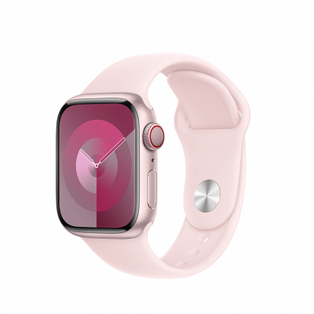 Apple Watch S9 Cellular 41mm Pink Alu Case w Light Pink Sport Band - S/M (DEMO)