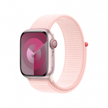 Apple Watch S9 Cellular 41mm Pink Alu Case w Light Pink Sport Loop (DEMO)