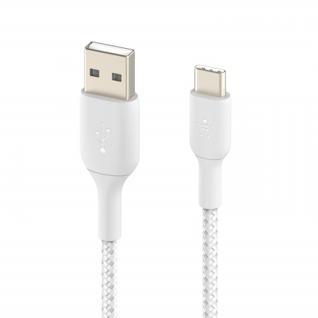 Belkin BOOST CHARGE USB-A to USB-C Cable, Braided - 0,15M - White