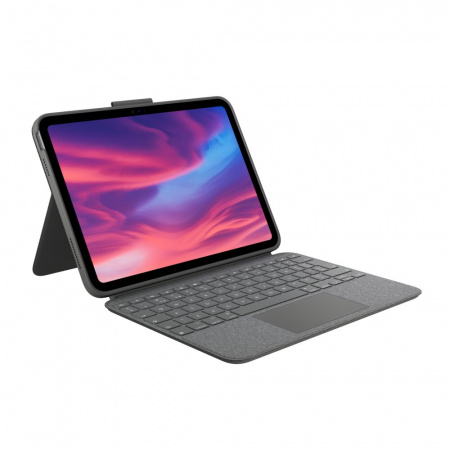 Logitech Combo Touch Detachable backlit keyboard case with trackpad and Smart Connector for iPad (10th gen) - Oxford Grey - UK