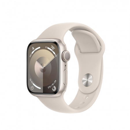 Apple Watch S9 GPS 41mm Starlight Alu Case w Starlight Sport Band - S/M