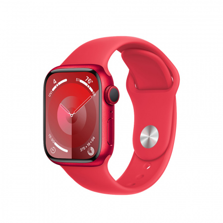 Apple Watch S9 GPS 41mm RED Alu Case w RED Sport Band - S/M