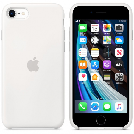 Apple Iphone Se2 Silicone Case White Apcom Ce