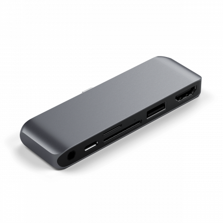 Satechi USB-C Mobile Pro HUB SD (1x USB-C PD,1x 4K HDMI,1x USB 3.0, MicroSD, 3.5mm audio) - Grey