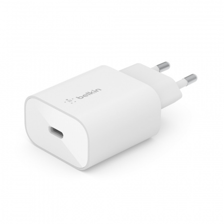 Belkin BOOST CHARGE 25w USB-C PD PPS Single Wall Charger w/ 1m C- C Cable - White