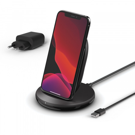 Belkin BOOST CHARGE Qi 15w wireless Charging Stand w PSU (EU Power Supply Included) - Black